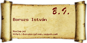 Boruzs István névjegykártya