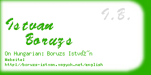 istvan boruzs business card